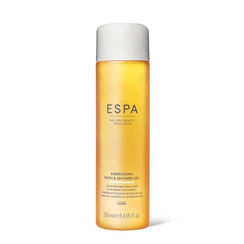 ESPA Energising Bath & Shower Gel 250ml | Peppermint, Eucalyptus & Rosemary | Foaming Gel with Fatigue Fighting Aroma | Refreshing & Reinvigorating | Aromatherapy | Vegan Friendly - New
