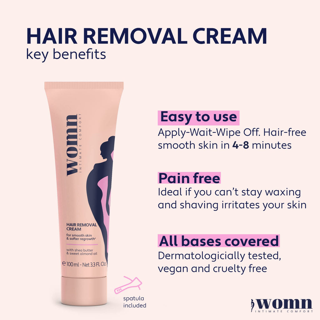 womn Intimate Comfort HAIR REMOVAL CREAM - depilatory cream for bikini zone & armpits, 100ml - New