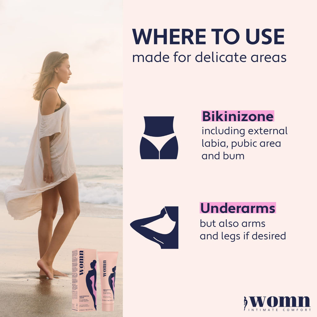 womn Intimate Comfort HAIR REMOVAL CREAM - depilatory cream for bikini zone & armpits, 100ml - New