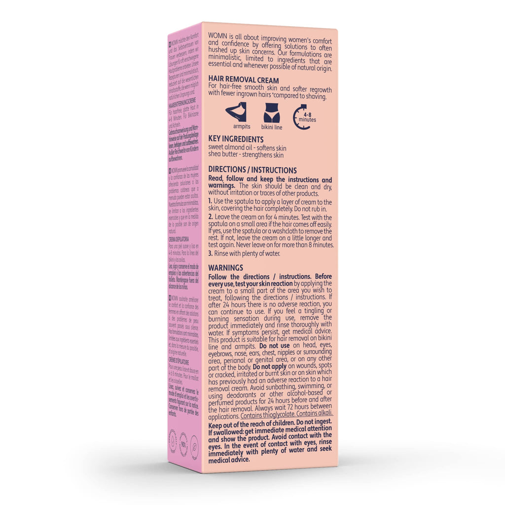 womn Intimate Comfort HAIR REMOVAL CREAM - depilatory cream for bikini zone & armpits, 100ml - New