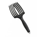 Olivia Garden Fingerbrush Large Black - Ionised Nylon Bristles Hair Brush