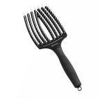 Olivia Garden Fingerbrush Large Black - Ionised Nylon Bristles Hair Brush