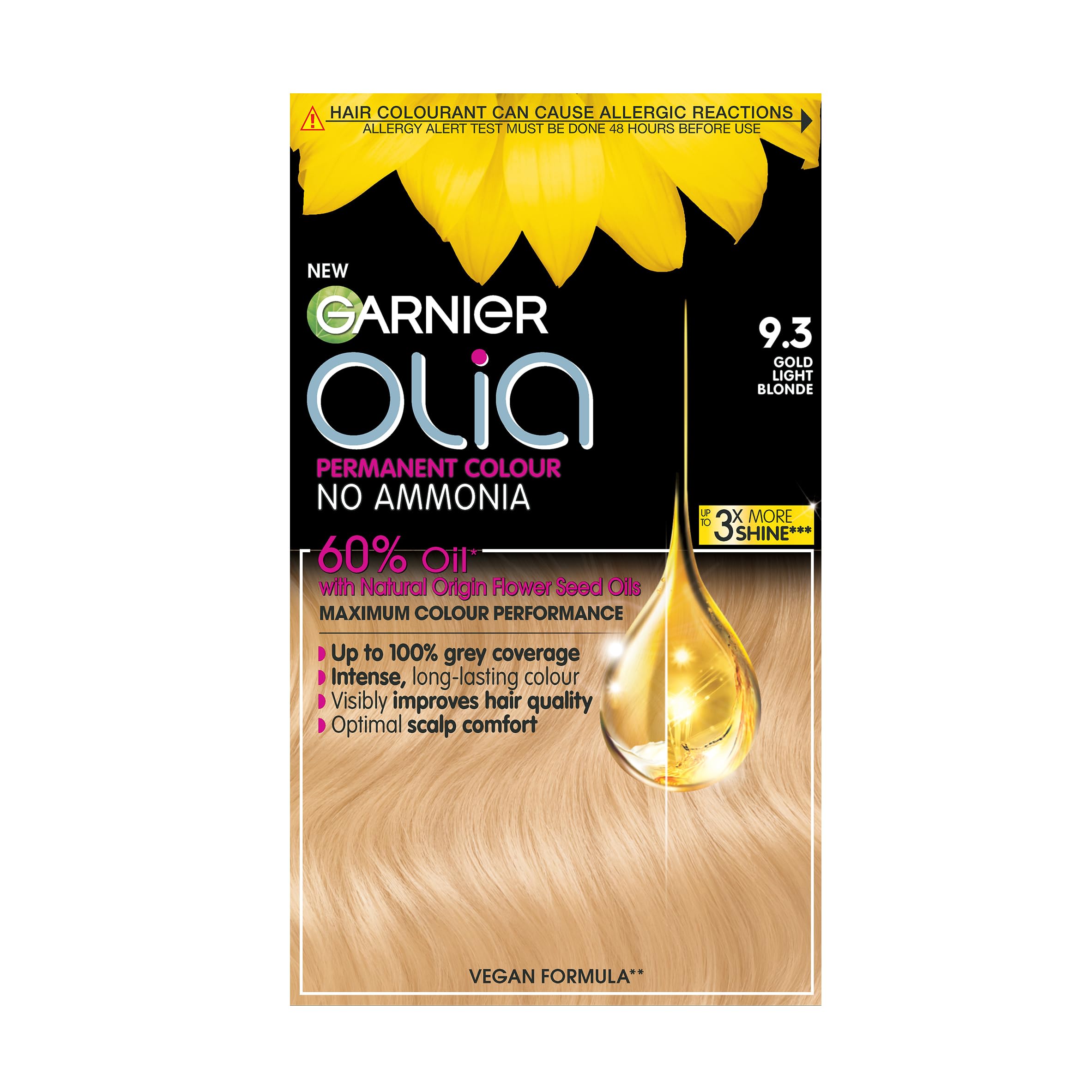 Garnier Olia 7.40 Intense Copper, oil-powered, no-ammonia. 100% grey coverage. Luminous, long-lasting, vibrant intense copper hair color with ultimate shine and softness. - Damaged Box