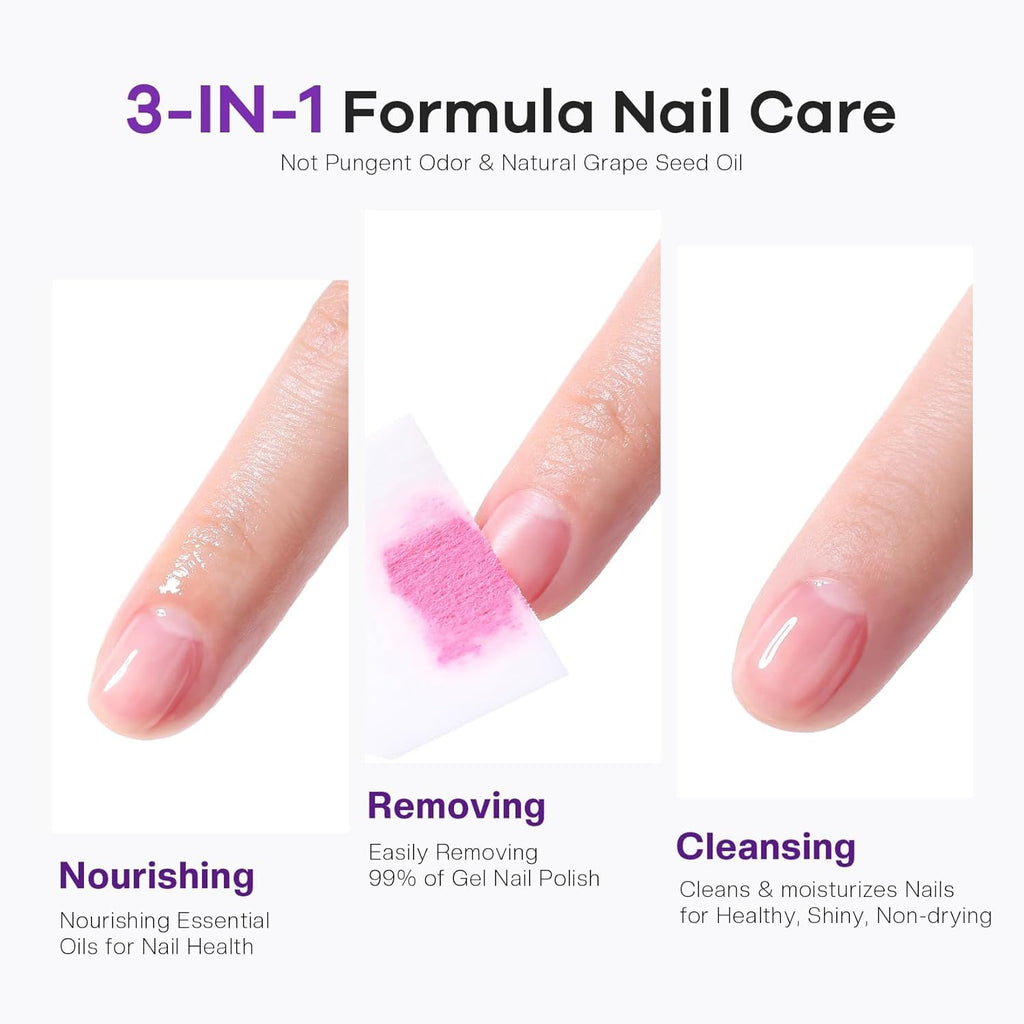 Glamonade Acetone Ultra-Powerful Nail Polish Remover: Professional Soak off Gel Nail Polish Remover Enriched with Natural Grape Seed Oil Acrylic Nail Glue Dip Powder for Home Salon 8 Fl Oz - New
