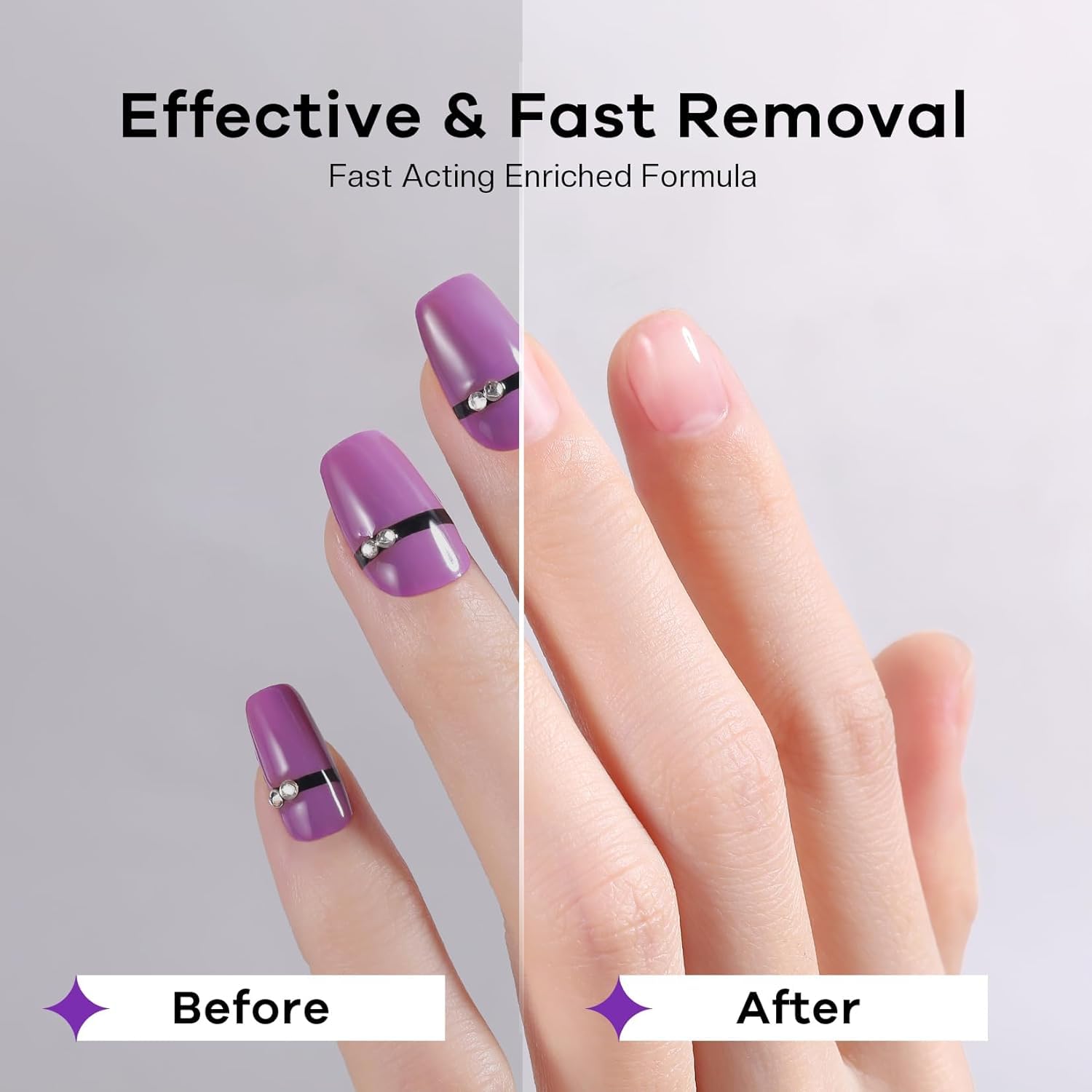 Glamonade Acetone Ultra-Powerful Nail Polish Remover: Professional Soak off Gel Nail Polish Remover Enriched with Natural Grape Seed Oil Acrylic Nail Glue Dip Powder for Home Salon 8 Fl Oz - New