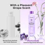 Glamonade Acetone Ultra-Powerful Nail Polish Remover: Professional Soak off Gel Nail Polish Remover Enriched with Natural Grape Seed Oil Acrylic Nail Glue Dip Powder for Home Salon 8 Fl Oz - New