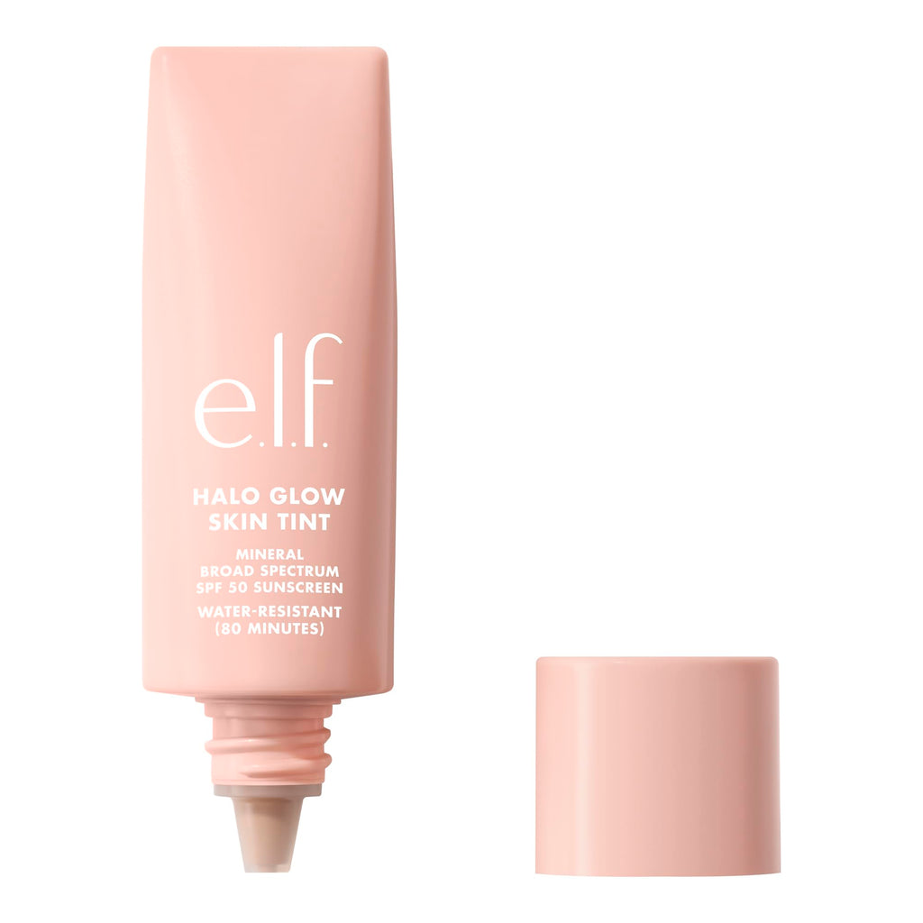 e.l.f. Halo Glow Skin Tint SPF 50, Tinted Moisturiser For Light, Buildable Coverage, Creates A Natural Glow, Vegan & Cruelty-Free, 4 Light Neutral - New