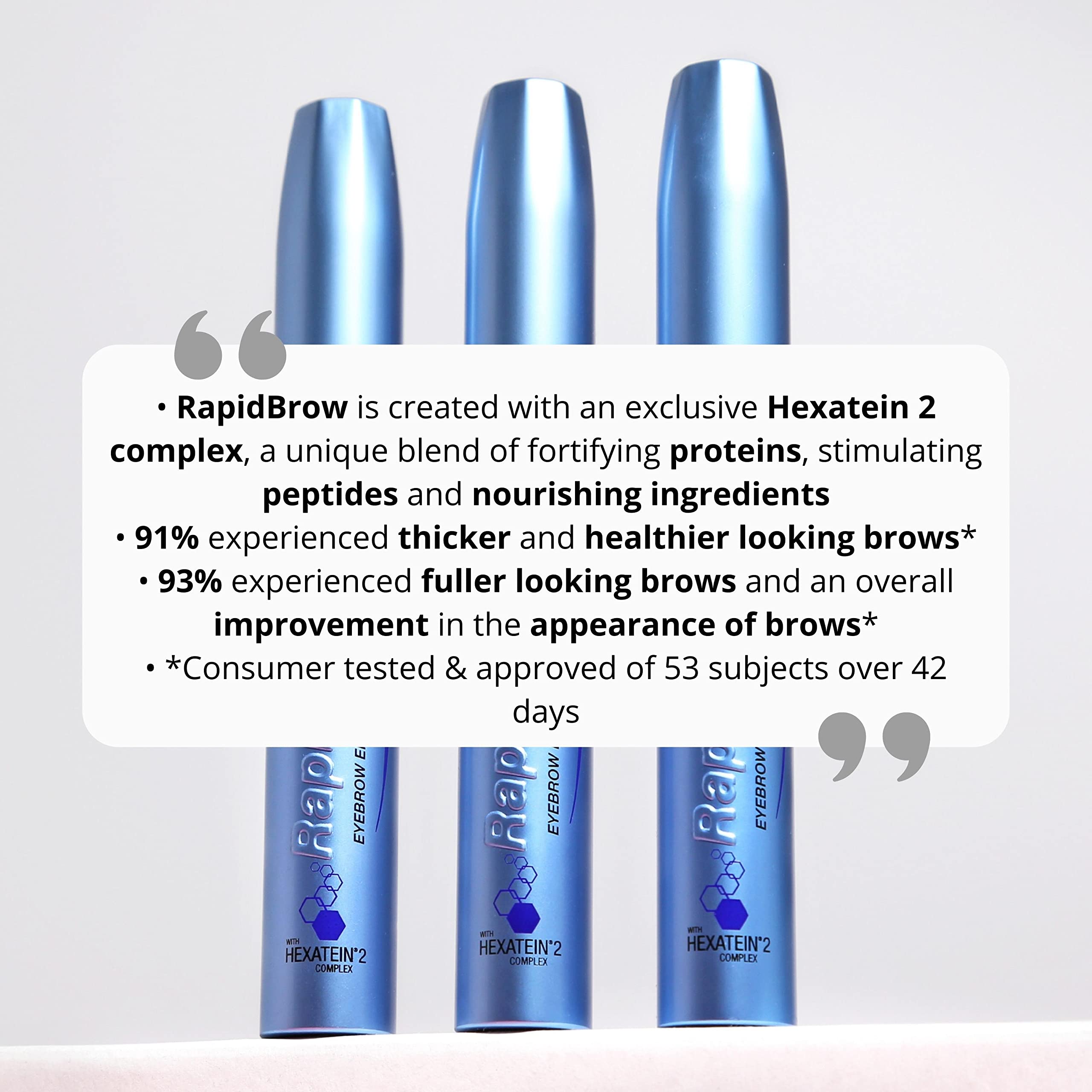 RapidBrow Eyebrow Enhancing Serum, Hexatein 2 Complex, 3 ml (Pack of 1) - Damaged Box