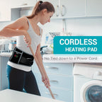 Comfytemp Cordless Heated Back Massager Pad - Portable Waist Belt for Lower Back & Period Pain, 3 Heat Levels, Auto-Off