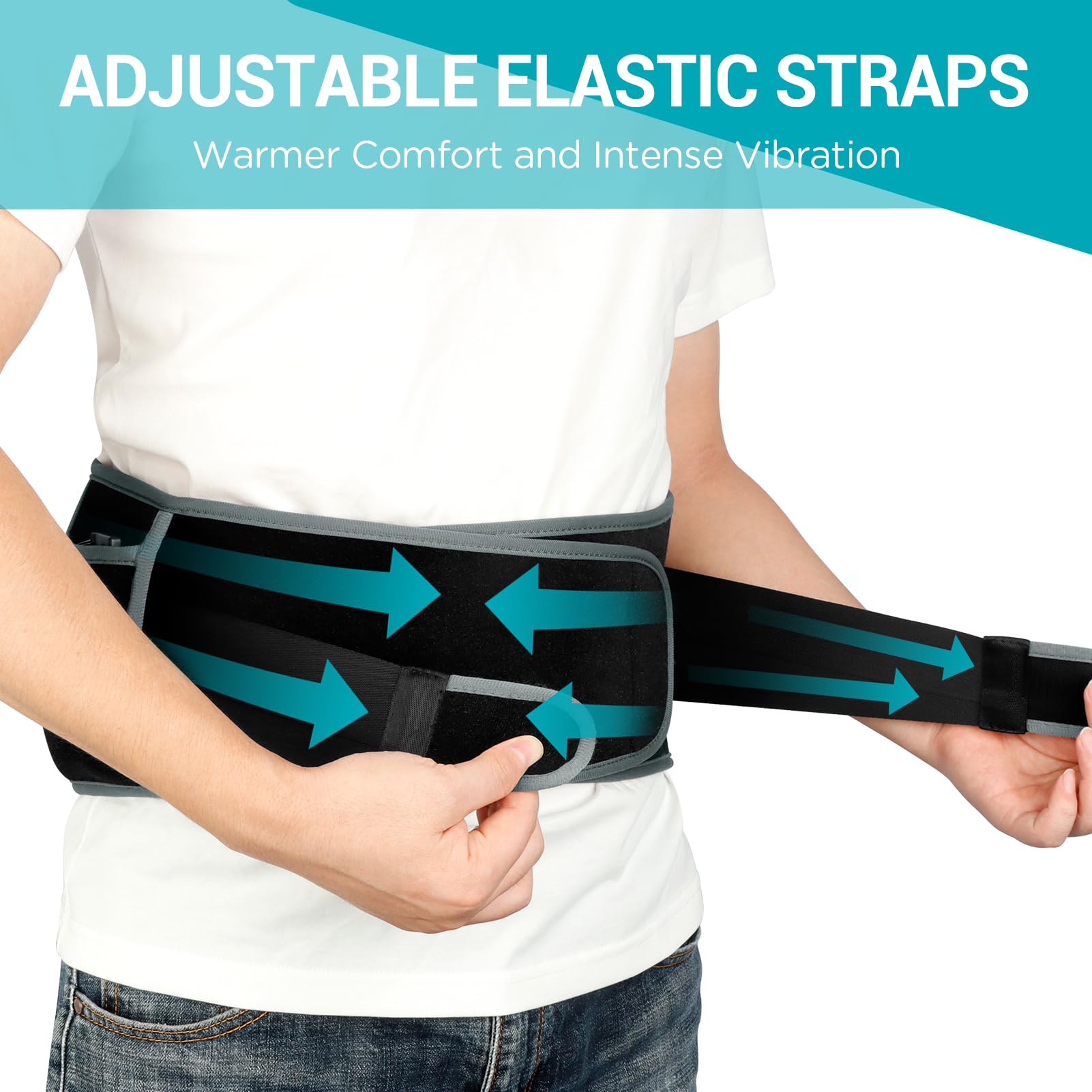 Comfytemp Cordless Heated Back Massager Pad - Portable Waist Belt for Lower Back & Period Pain, 3 Heat Levels, Auto-Off