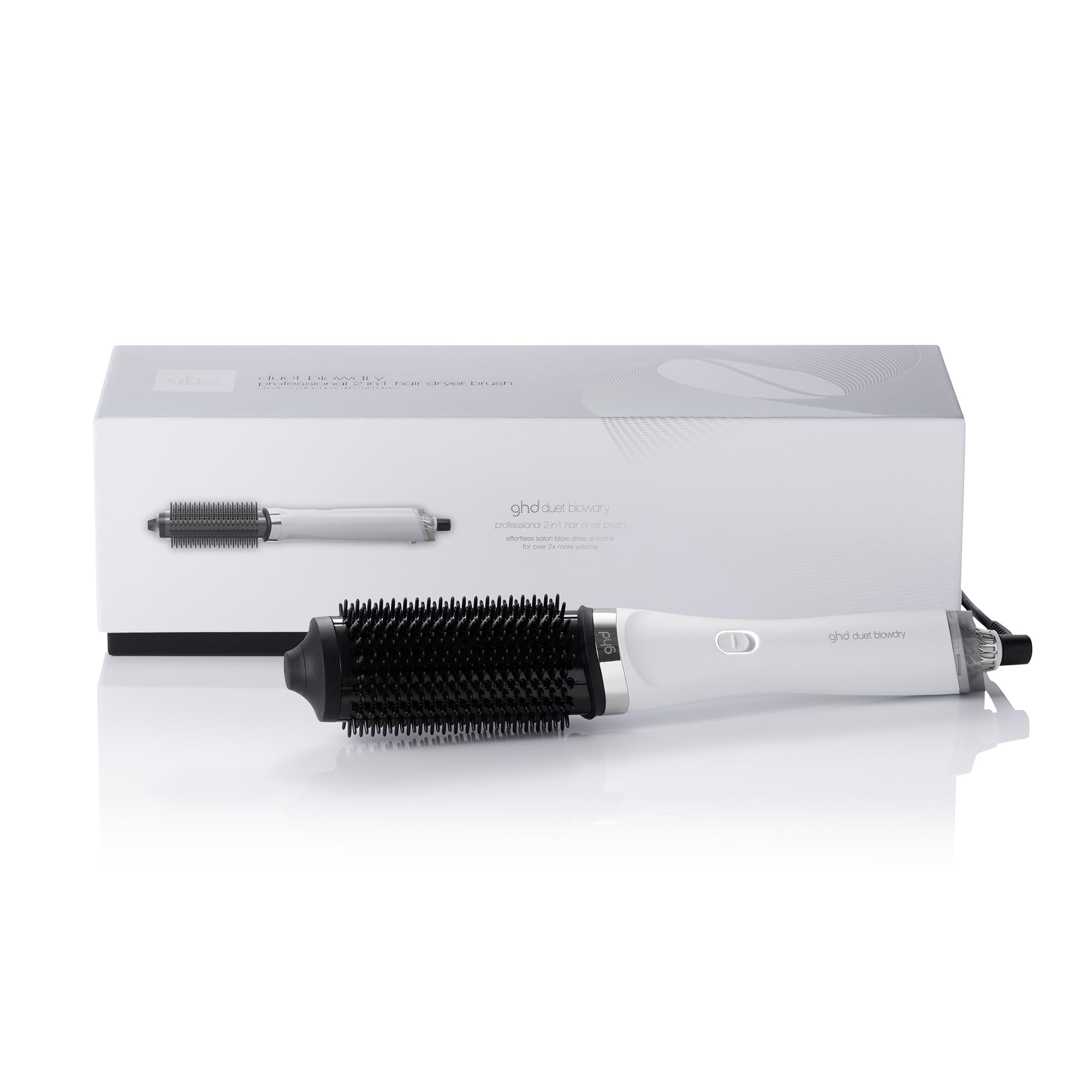 ghd Duet Style Hot Air Styler - Wet to Dry Hair Dryer Brush - White - No Heat Damage - All Hair Types - UK Plug - Very Good