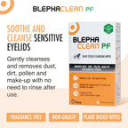 Blephaclean PF Daily Eyelid Wipes - 20 Sterile Plastic-Free Cleansing Wipes for Babies, Children & Adults - Damaged Box