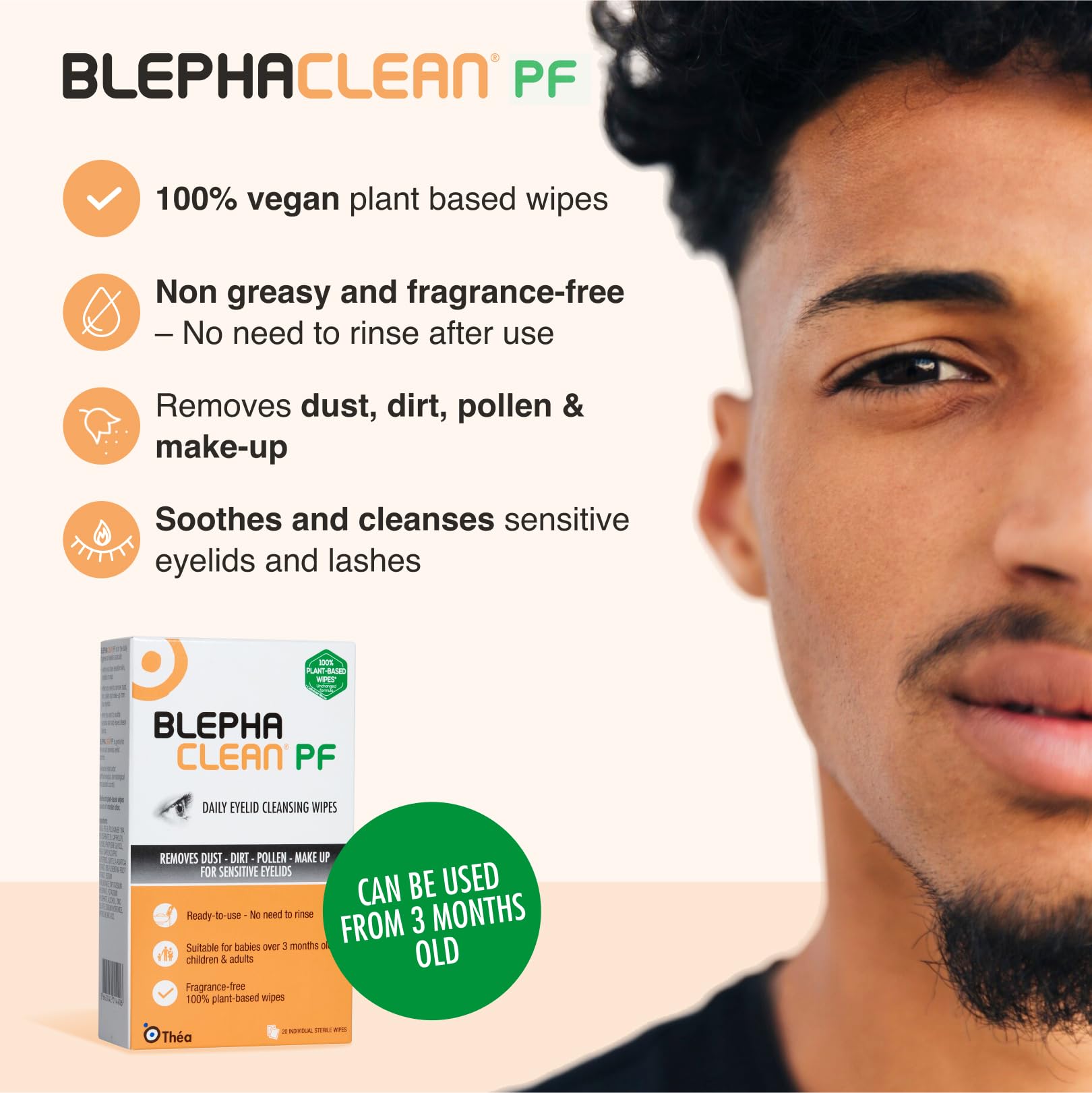 Blephaclean PF Daily Eyelid Wipes - 20 Sterile Plastic-Free Cleansing Wipes for Babies, Children & Adults - Damaged Box