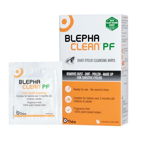 Blephaclean PF Daily Eyelid Wipes - 20 Sterile Plastic-Free Cleansing Wipes for Babies, Children & Adults - Damaged Box