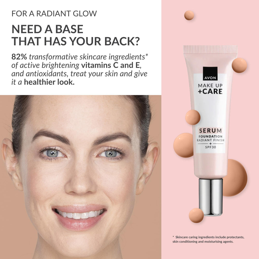 Avon Serum Foundation 30ml SPF 30 - Creamy Natural - Light-Medium Coverage, Cruelty-Free - New
