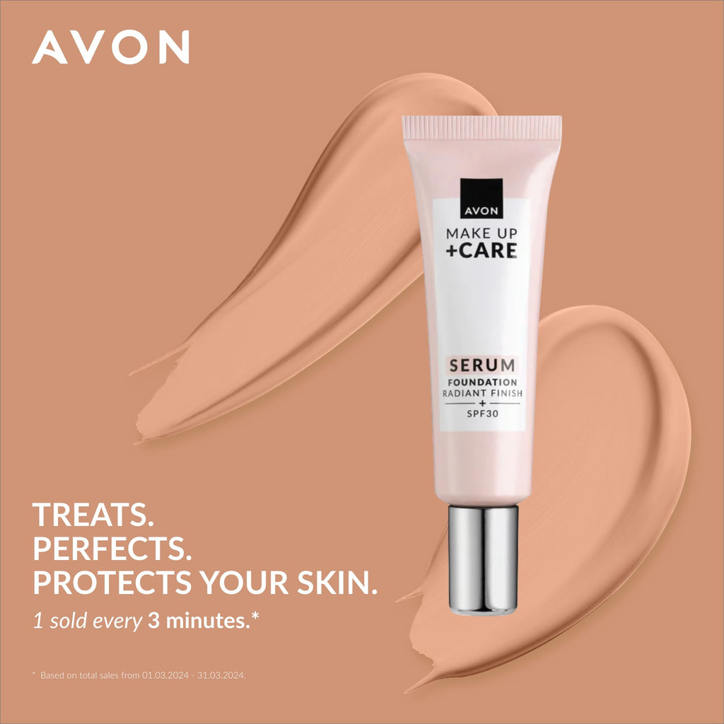 Avon Serum Foundation 30ml SPF 30 - Creamy Natural - Light-Medium Coverage, Cruelty-Free - New