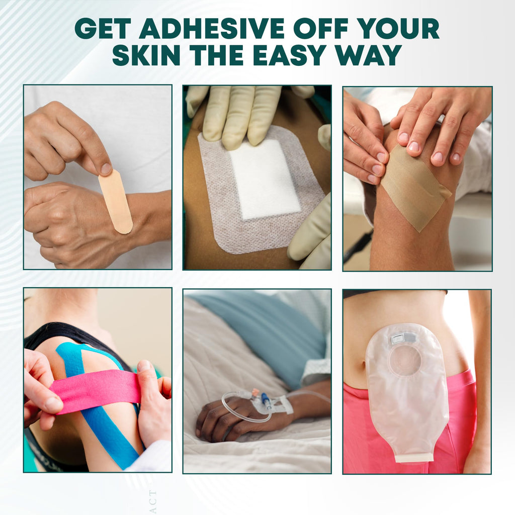 Adhesive Remover Wipes - 50 Sachets - Medical & Sports Tape Residue Removal - Skin Safe, Aloe Vera, Acetone-Free - New