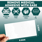 Adhesive Remover Wipes - 50 Sachets - Medical & Sports Tape Residue Removal - Skin Safe, Aloe Vera, Acetone-Free - New