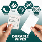 Adhesive Remover Wipes - 50 Sachets - Medical & Sports Tape Residue Removal - Skin Safe, Aloe Vera, Acetone-Free - New