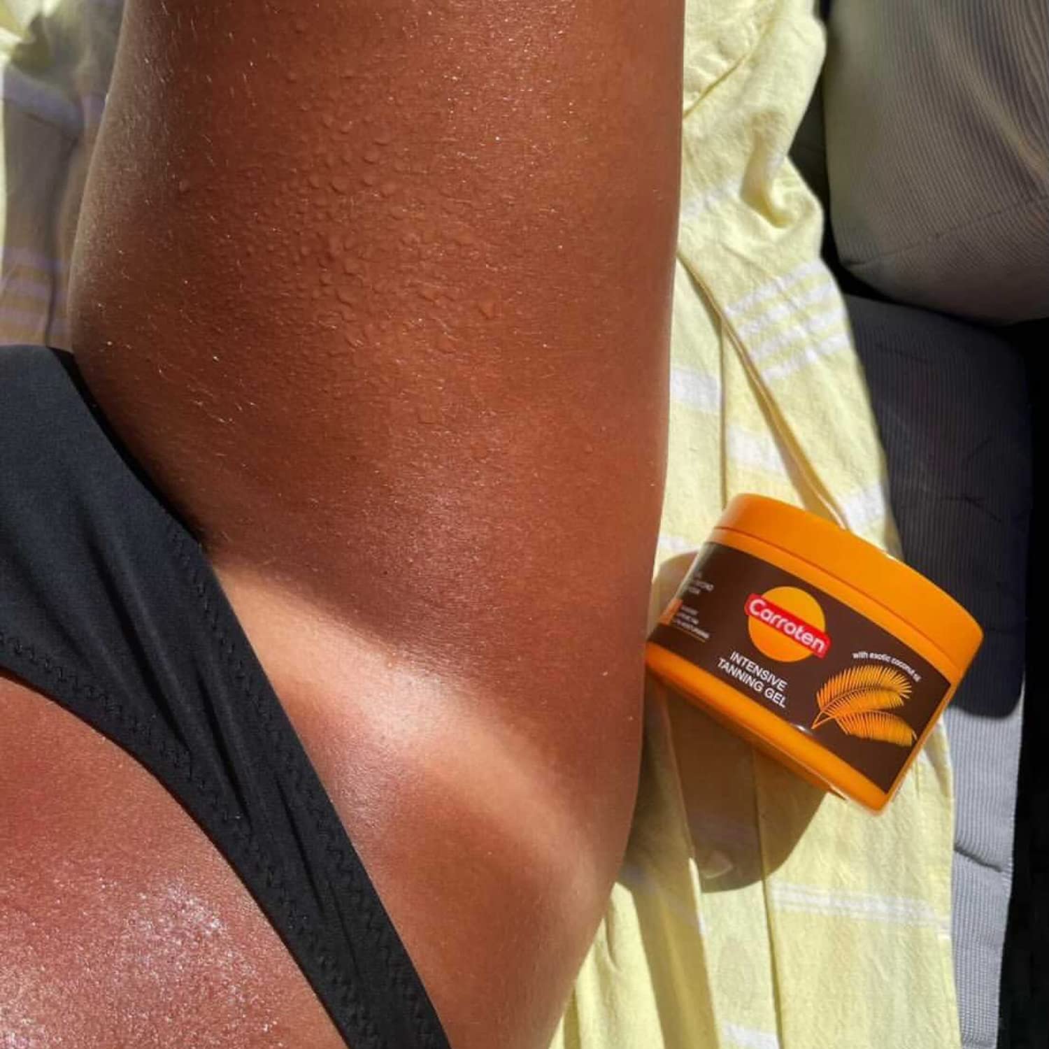 Carroten Intensive Tanning Gel 150ml - Tan Accelerator with Coconut Oil, Vitamin A & E - Sunbed & Outdoor Tanning - New