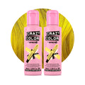 Crazy Color Semi-Permanent Hair Dye - Canary Yellow 2 x 100ml Duo Pack - Vegan Conditioning Formula - New
