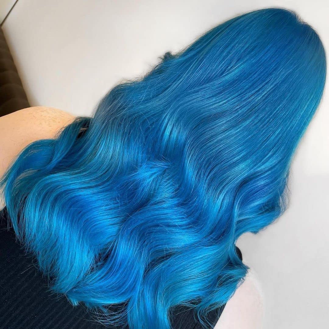 Crazy Color Semi-Permanent Hair Dye - Sky Blue Cobalt - 2 x 100ml Duo Pack Vegan Conditioning Formula - New