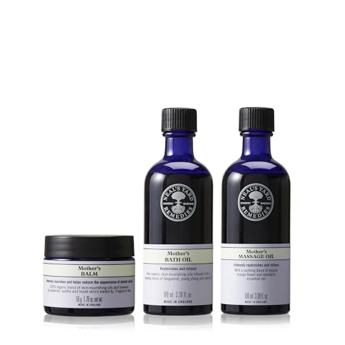 Neal's Yard Remedies Mother Collection Gift Set — Massage Oil, Bath Oil, Body Balm — 3 Piece Set - Damaged Box