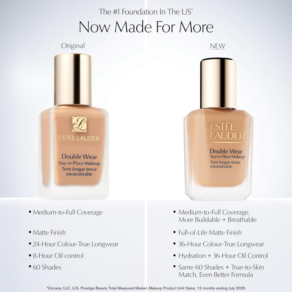Estée Lauder Double Wear Stay-in-Place Foundation - 2C3 Fresco - Long-Wear Matte Makeup - 30ml