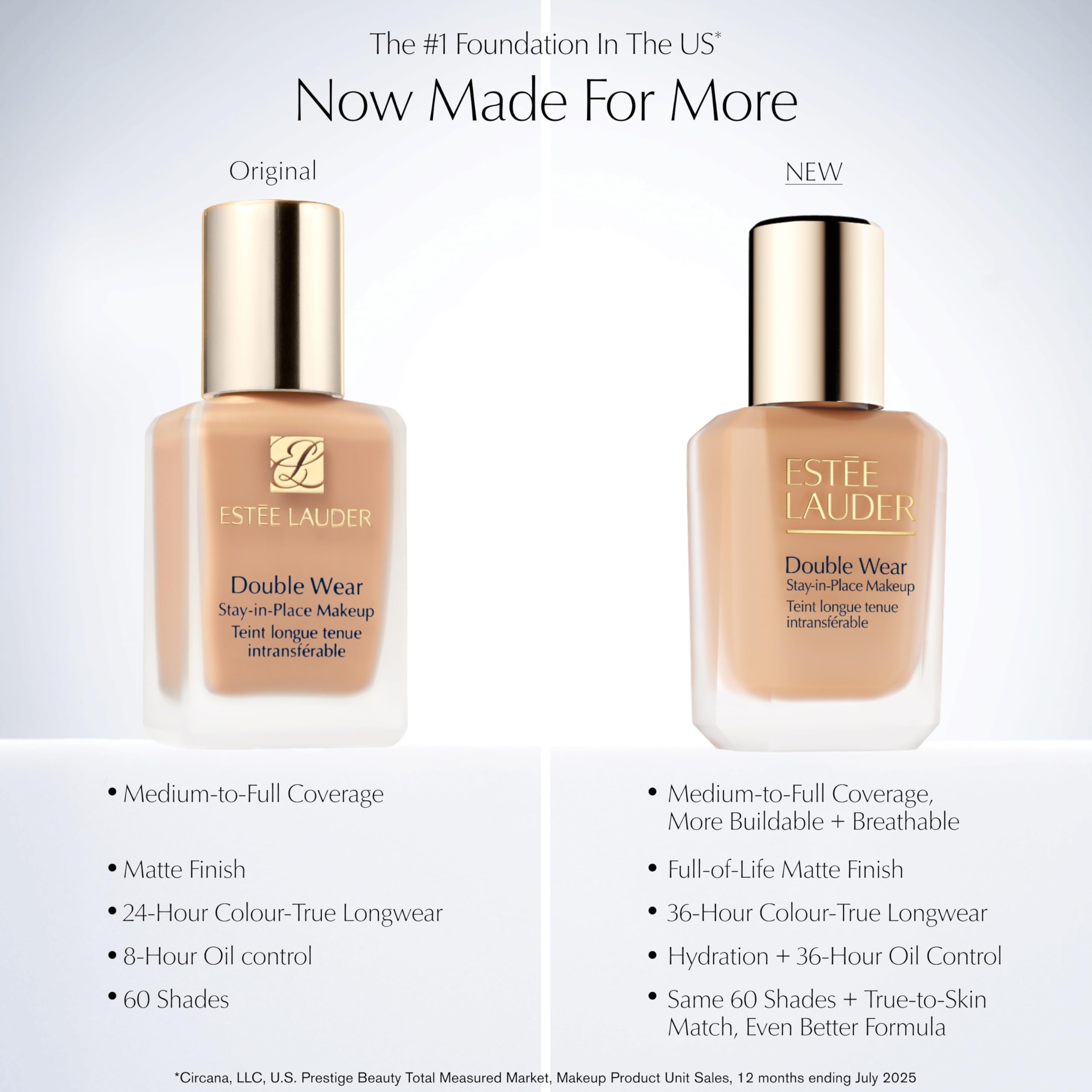 Estée Lauder Double Wear Stay-in-Place Foundation - 2C3 Fresco - Long-Wear Matte Makeup - 30ml