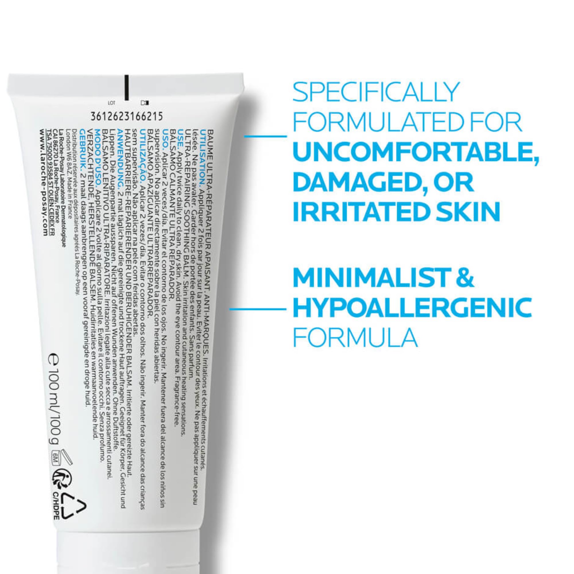 La Roche-Posay Cicaplast Baume B5+, Multi-Purpose Soothing Balm, Skin Barrier Repair Formula, Panthenol, Madecassoside, Prebiotic Tribioma For Irritated Sensitive Skin, 40ml - Damaged Box - BBE 03/2029