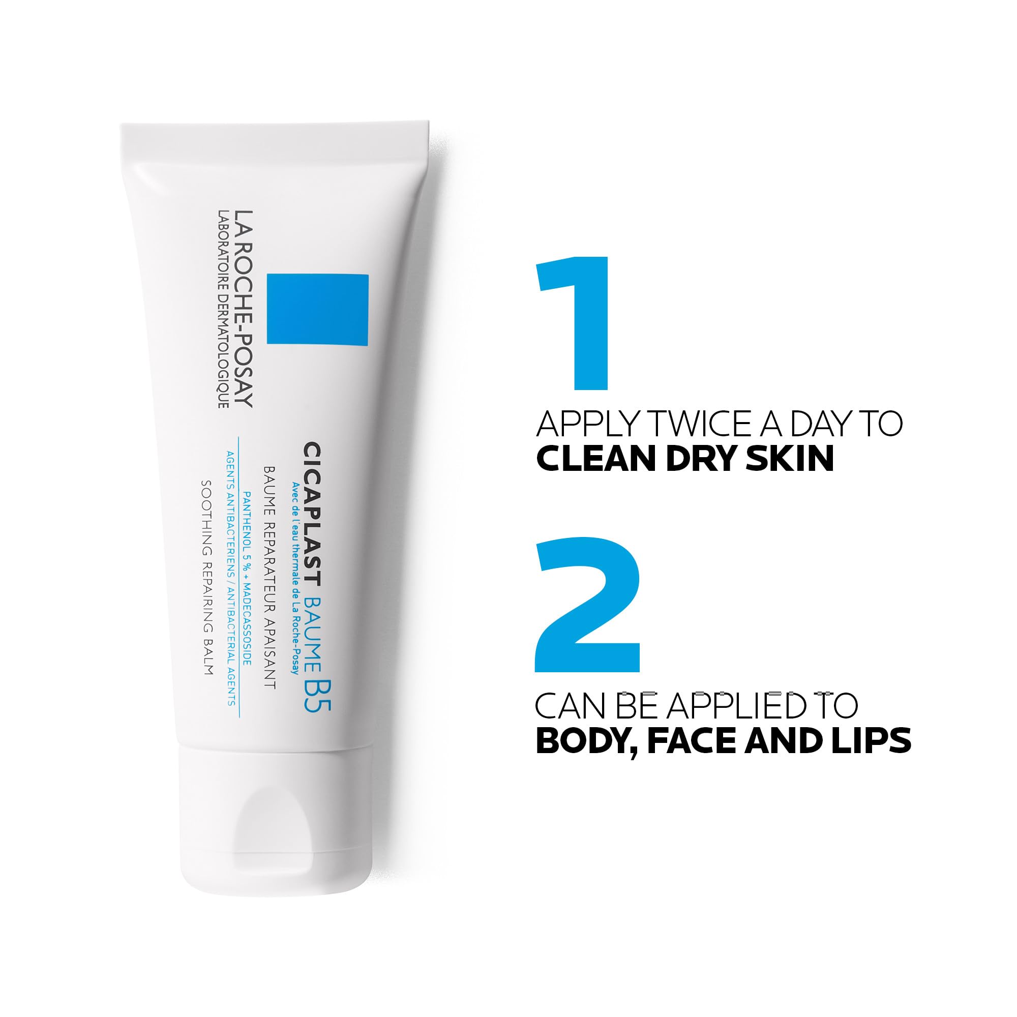 La Roche-Posay Cicaplast Baume B5+, Multi-Purpose Soothing Balm, Skin Barrier Repair Formula, Panthenol, Madecassoside, Prebiotic Tribioma For Irritated Sensitive Skin, 40ml - Damaged Box - BBE 03/2029