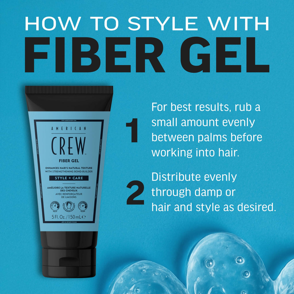 American Crew Fiber Gel - Hybrid styling hair gel for men - Hair Texture & Strength | Medium hold with natural finish | Strengthening Natural Hair Gel for Men - Damaged Box