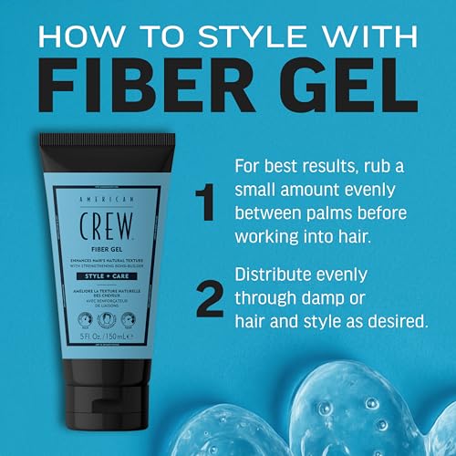 American Crew Fiber Gel - Hybrid styling hair gel for men - Hair Texture & Strength | Medium hold with natural finish | Strengthening Natural Hair Gel for Men - Damaged Box