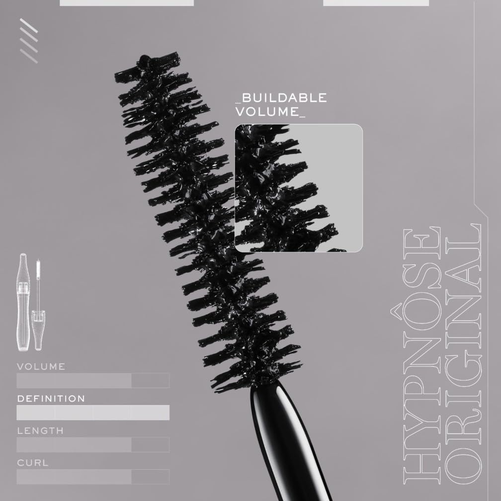 Lanc^ome Hypn^ose Custom-Wear Volume Mascara, Buildable & Volumising, Customisable for Natural Bold Lashes, No Smudging/Flaking, ProVitamin B5, Innovative SoftSculptTM Formula, Black, 6.2Ml - Damaged Box