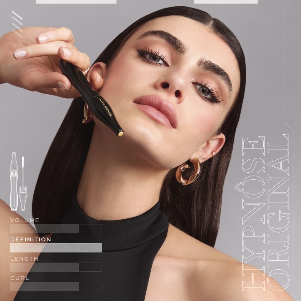 Lanc^ome Hypn^ose Custom-Wear Volume Mascara, Buildable & Volumising, Customisable for Natural Bold Lashes, No Smudging/Flaking, ProVitamin B5, Innovative SoftSculptTM Formula, Black, 6.2Ml - Damaged Box