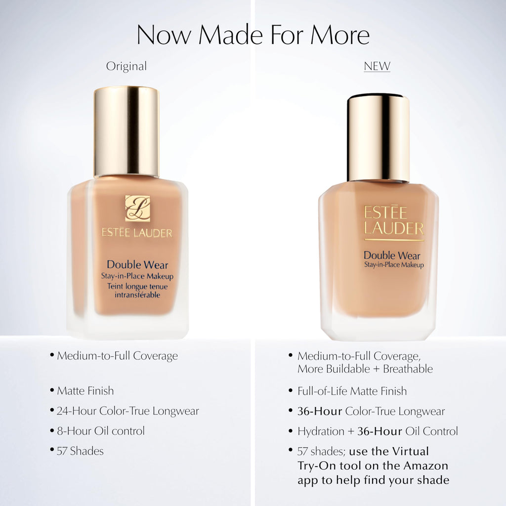 Est'ee Lauder Double Wear 1C1 Cool Bone Stay-in-Place Makeup | 36-Hour Long-Wear Matte Foundation, 30 ml - Damaged Box