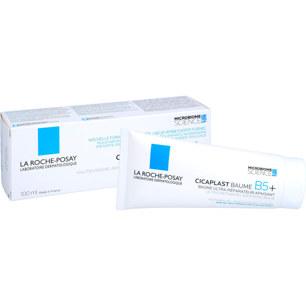 La Roche-Posay Cicaplast Baume B5+, Multi-Purpose Ultra-Repairing Soothing Balm, Skin Barrier Repair, Panthenol, Madecassoside, Prebiotic Tribioma For Irritated Sensitive Skin, 100ml - Damaged Box
