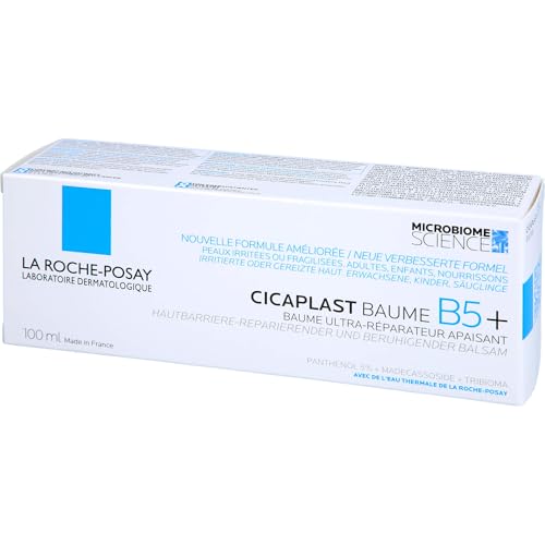La Roche-Posay Cicaplast Baume B5+, Multi-Purpose Ultra-Repairing Soothing Balm, Skin Barrier Repair, Panthenol, Madecassoside, Prebiotic Tribioma For Irritated Sensitive Skin, 100ml - Damaged Box