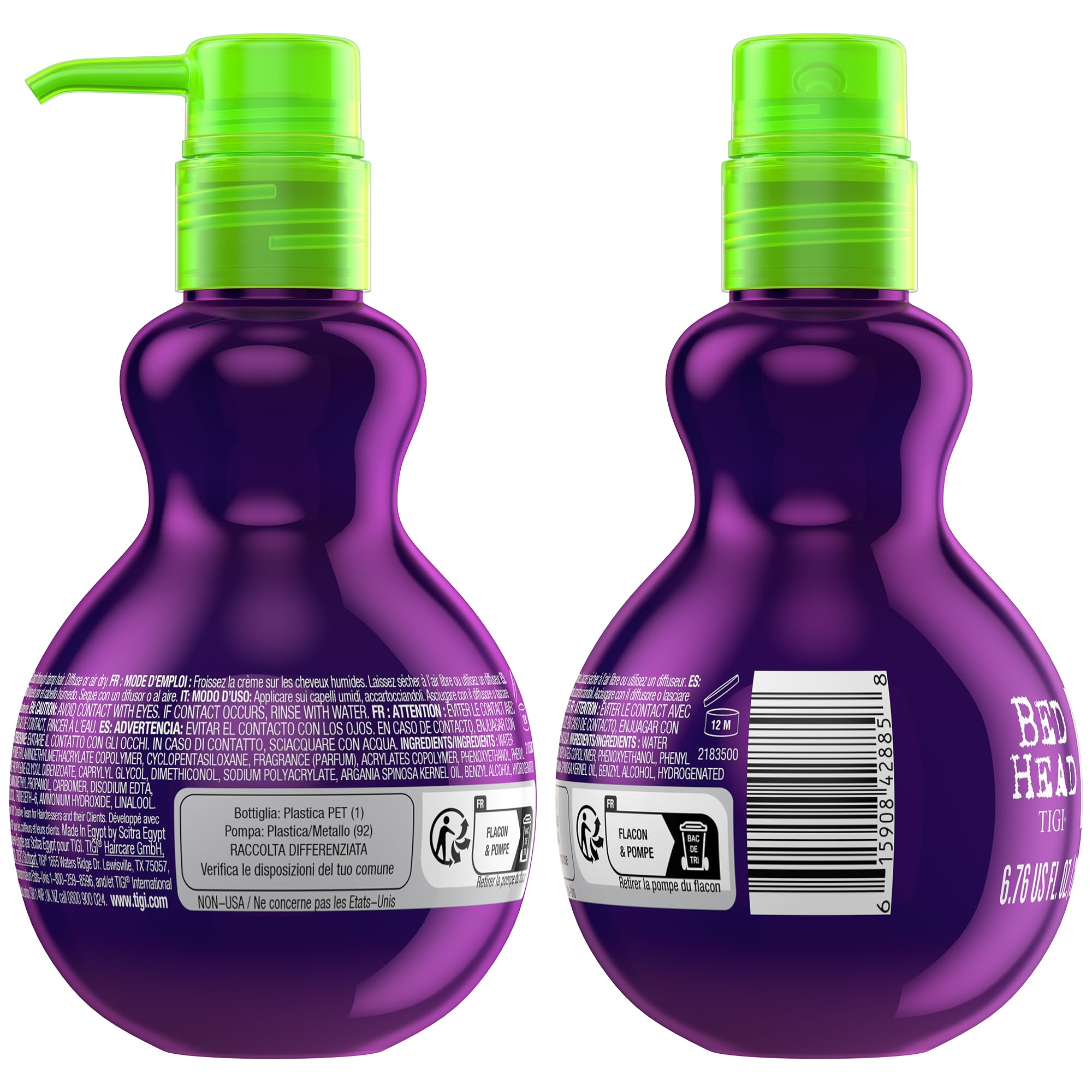 Bed Head by TIGI Foxy Curls Hair Cream - Anti-Frizz Styling Cream for Bounce and Waves, Lightweight Curl Defining, Hydrating, Frizz-Control Hair Smoothing Treatment for Natural Wavy and Curly Hair - New