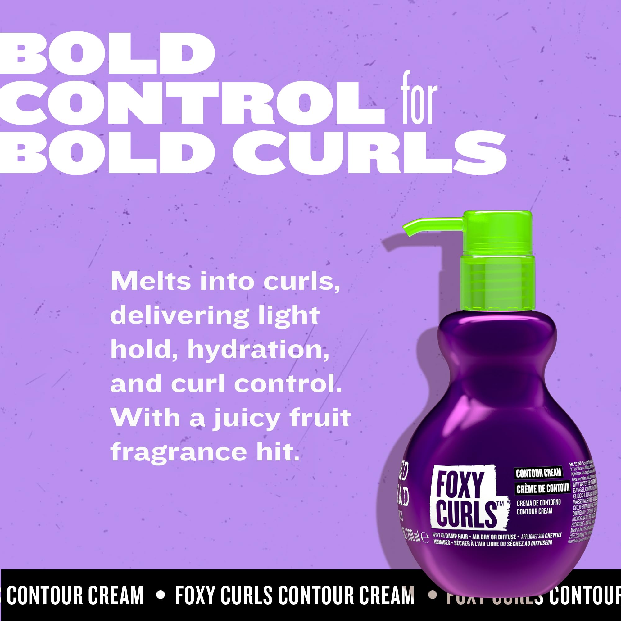 Bed Head by TIGI Foxy Curls Hair Cream - Anti-Frizz Styling Cream for Bounce and Waves, Lightweight Curl Defining, Hydrating, Frizz-Control Hair Smoothing Treatment for Natural Wavy and Curly Hair - New