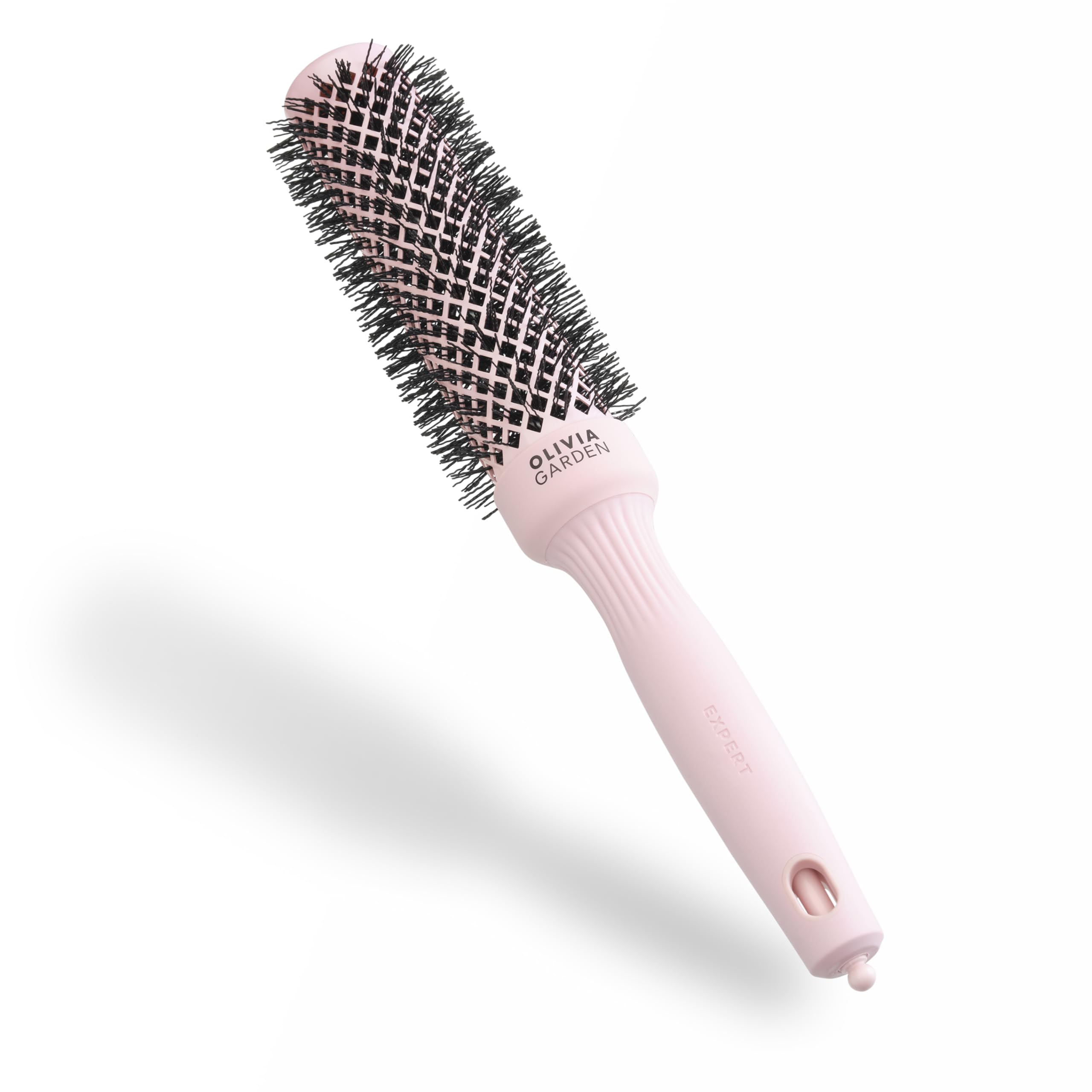 Olivia Garden Expert Blowout Speed - Pastel Pink - 35 - Ceramic Coated Round Brush with Extra Long Barrel for 25% Faster Blowouts - Damaged Box