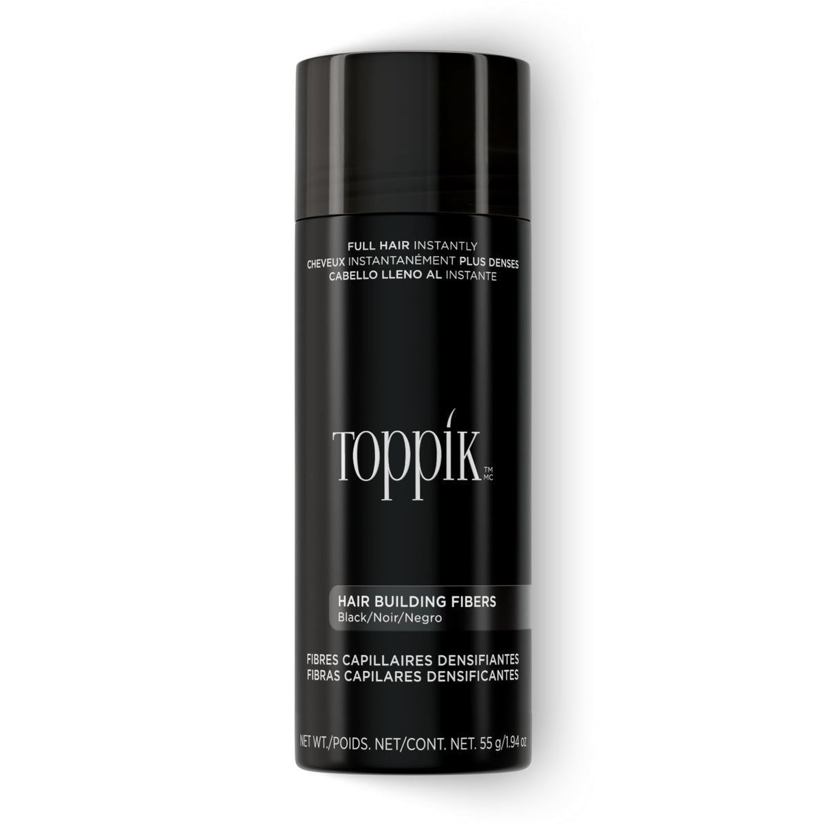 Toppik, Hair Building Fibres Powder for a Thicker-looking Hairline, Crown and Beard, Instant Thinning Concealer for Men and Women, 55g, Black - Damaged Box