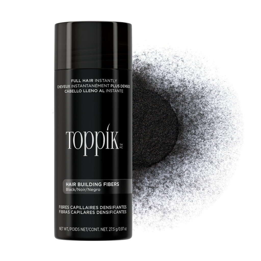 Toppik, Hair Building Fibres Powder for a Thicker-looking Hairline, Crown and Beard, Instant Thinning Concealer for Men and Women, 55g, Black - Damaged Box
