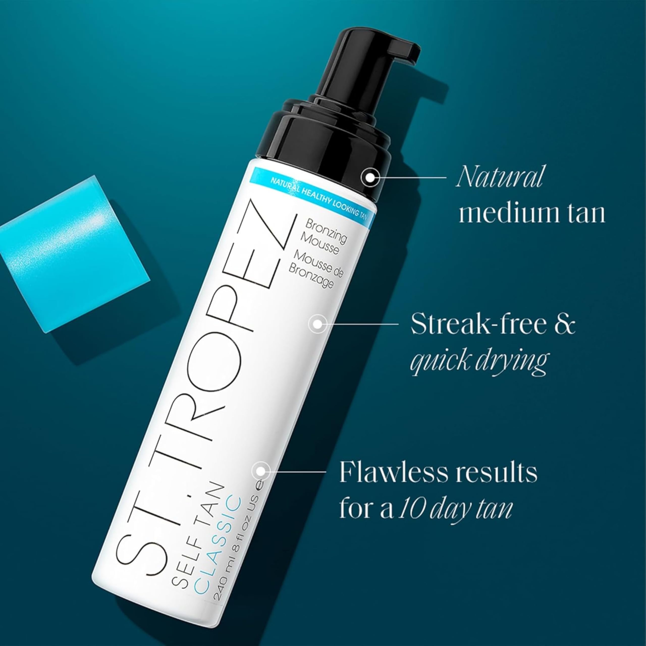 St.Tropez Self Tan Classic Bronzer Mousse Foam, Original Fake Tan, Streak-Free Finish, Develops in 4-8 hours, Vegan, Natural & Cruelty Free, 240 ml - New