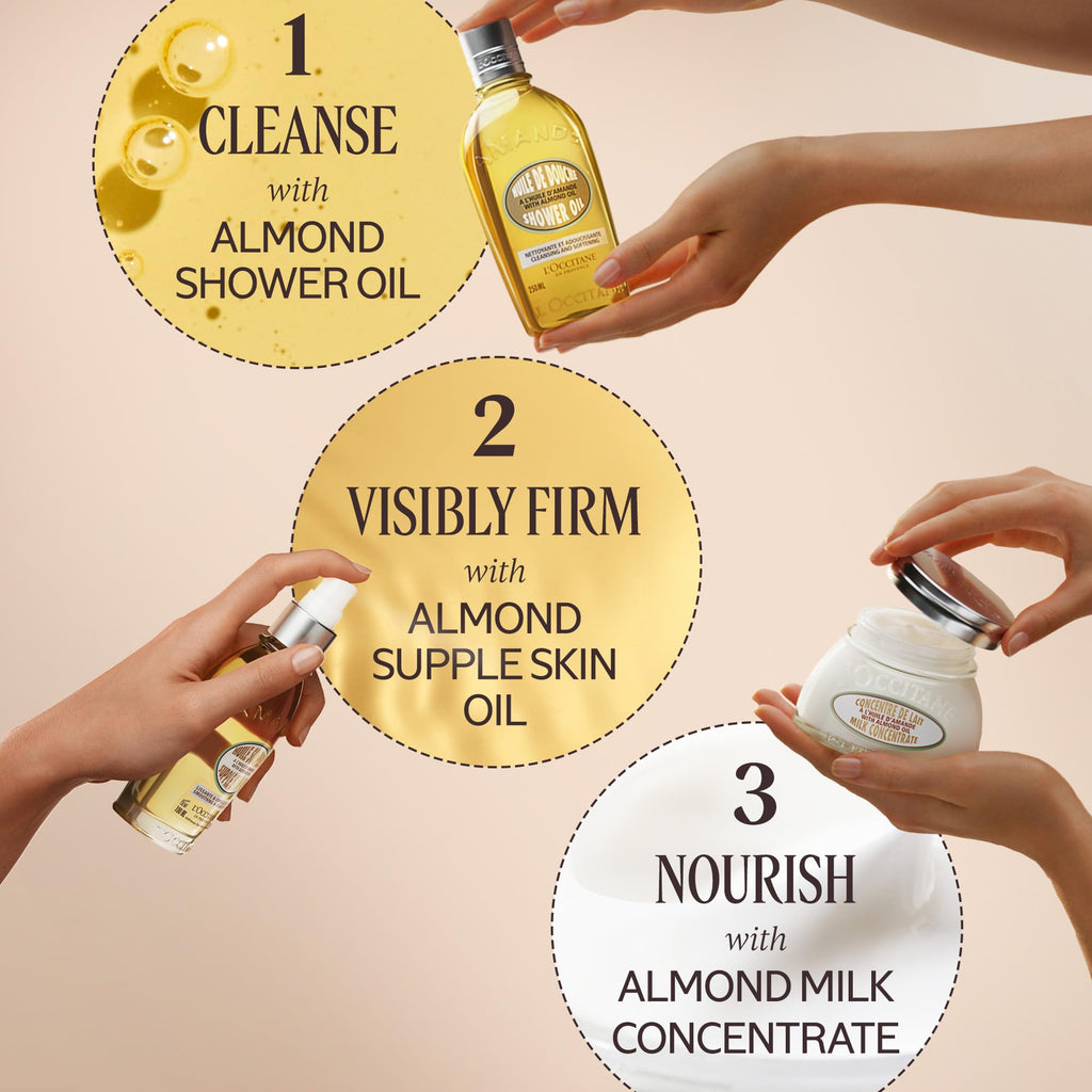 L'OCCITANE Almond Shower Oil Refill 500ml | Vegan & 99% Readily Biodegradable | Premium & Clean Beauty Sustainable Body Wash Refill for All Skin Types - Damaged Box