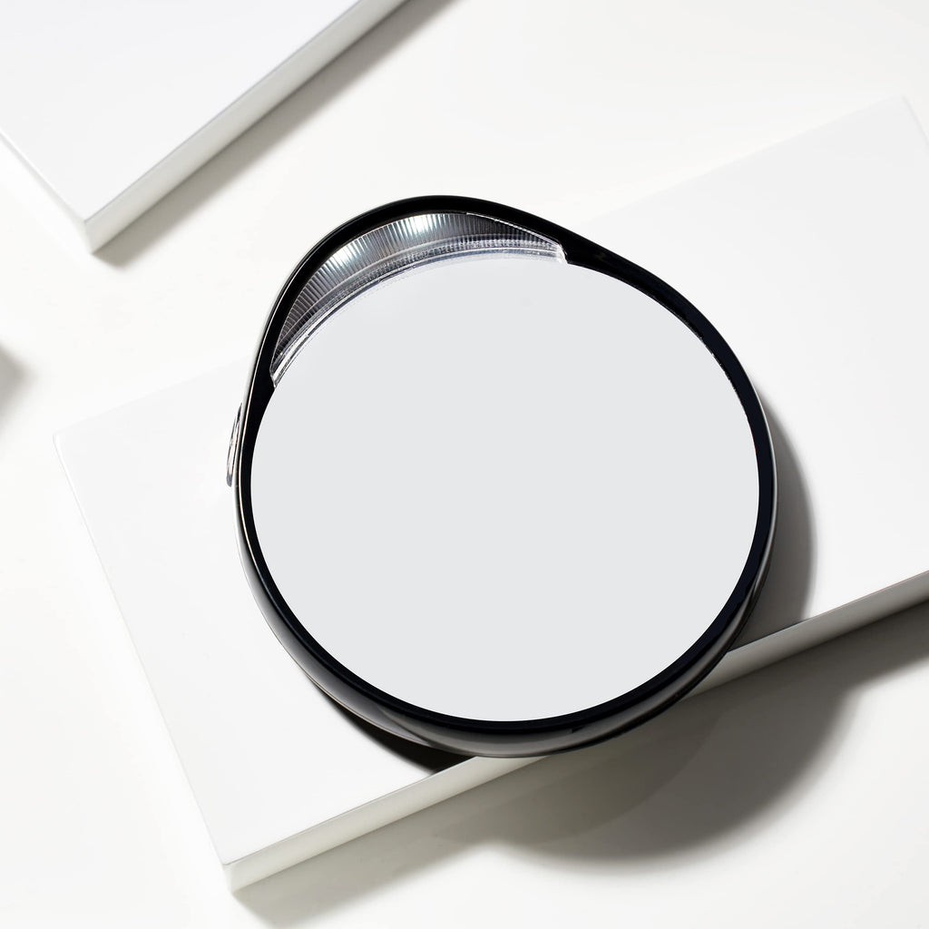 Tweezermate 10x Magnifying LED Lighted Mirror, Perfect for Tweezing, Contact Lens and Makeup Application Compact Travel Mirror with Suction Cups (Pack of 1) - Damaged Box