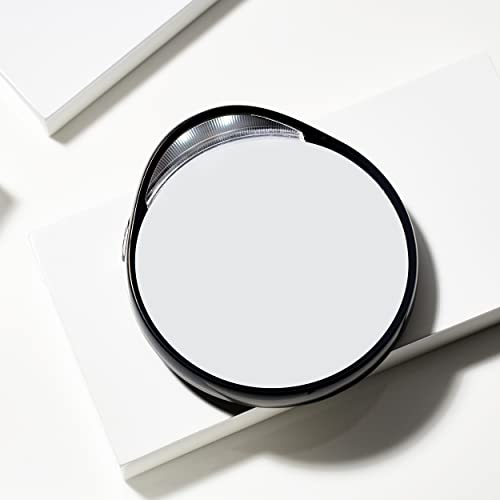 Tweezermate 10x Magnifying LED Lighted Mirror, Perfect for Tweezing, Contact Lens and Makeup Application Compact Travel Mirror with Suction Cups (Pack of 1) - Damaged Box