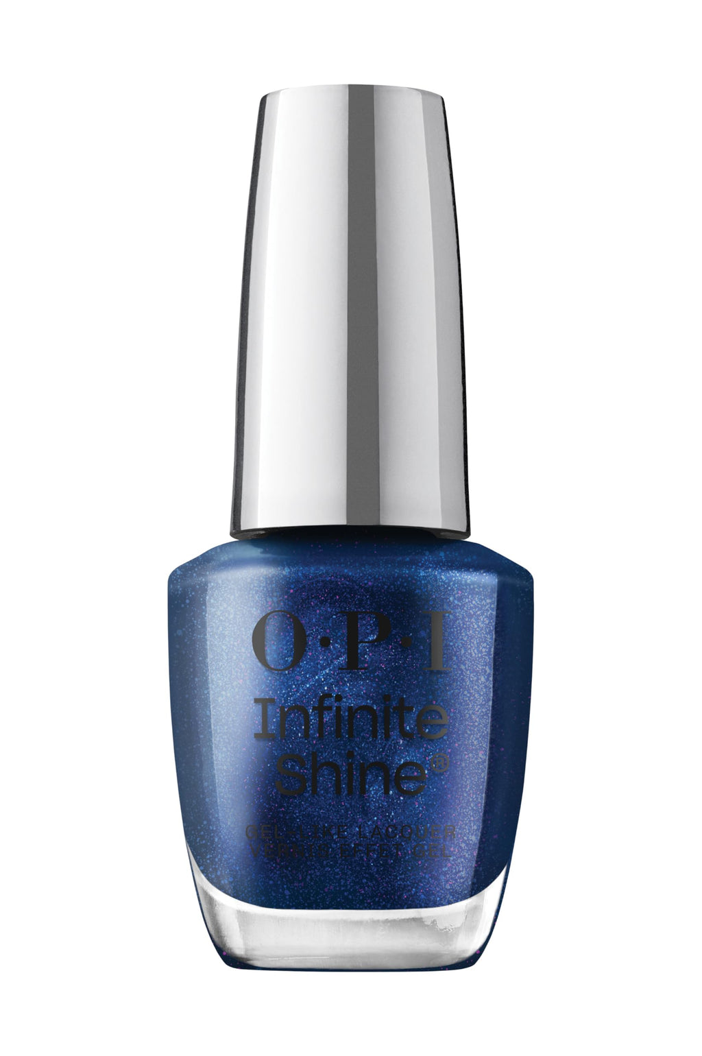 OPI Infinite Shine Nail Polish - Awe Night Long - Gel Like & Long Lasting Navy Blue Nail Polish - with Pre-Cured Gel Technology & OPI Pro-Wide Brush (15ml) - New