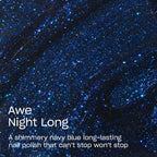 OPI Infinite Shine Nail Polish - Awe Night Long - Gel Like & Long Lasting Navy Blue Nail Polish - with Pre-Cured Gel Technology & OPI Pro-Wide Brush (15ml) - New