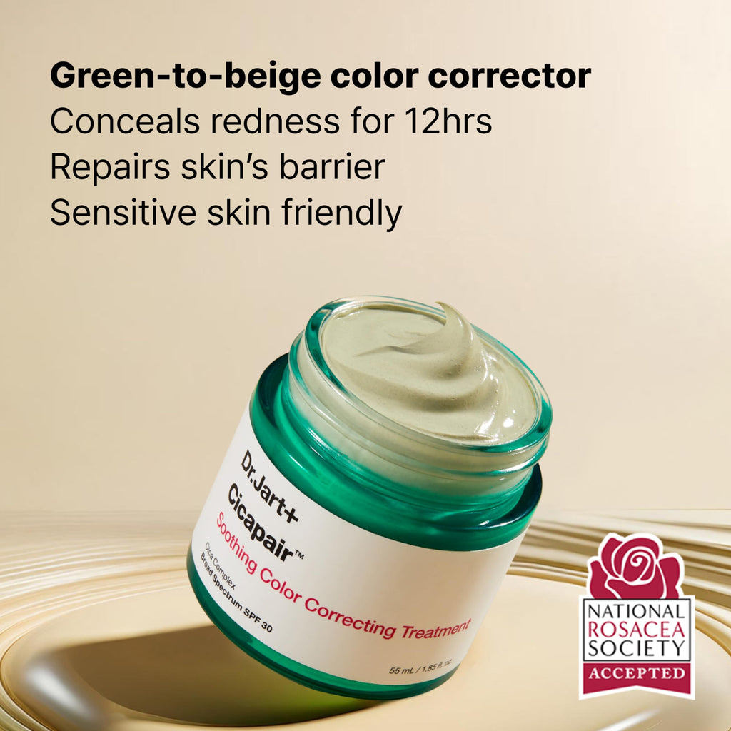 Dr.Jart+ Cicapair Soothing Colour Correcting Treatment SPF 30 with Centella Asiatica Extracts | cc cream | Rosacea Treatment | Korean Skin Care, 55 ml - New - BBE 02/2028